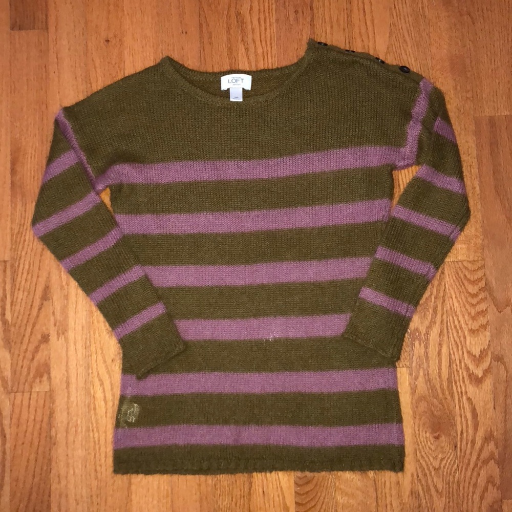LOFT Shoulder Button Petite Mohair Sweater
